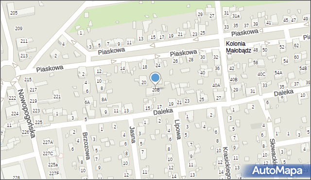 Czeladź, Piaskowa, 20B, mapa Czeladź