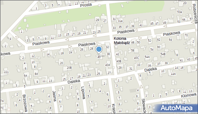 Czeladź, Piaskowa, 40, mapa Czeladź