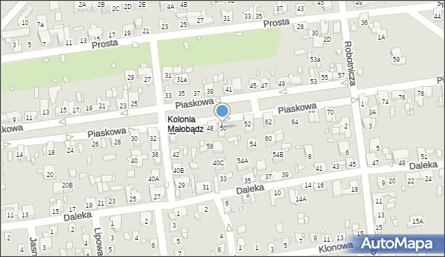 Czeladź, Piaskowa, 50, mapa Czeladź