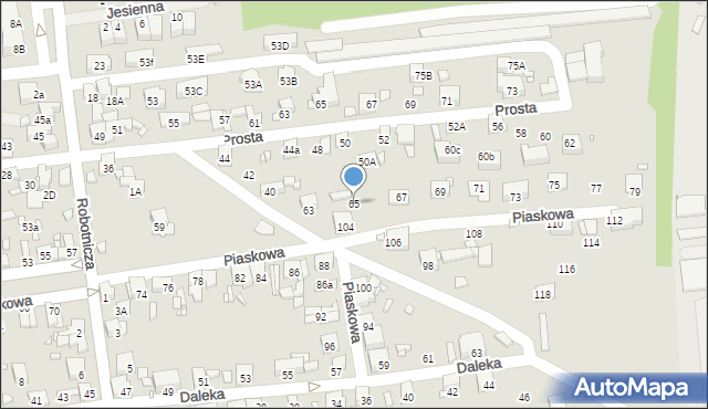 Czeladź, Piaskowa, 65, mapa Czeladź