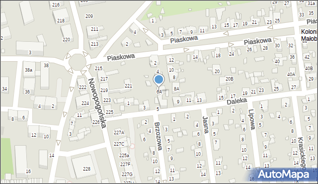 Czeladź, Piaskowa, 6A, mapa Czeladź