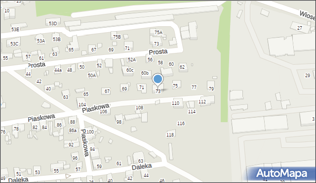 Czeladź, Piaskowa, 73, mapa Czeladź