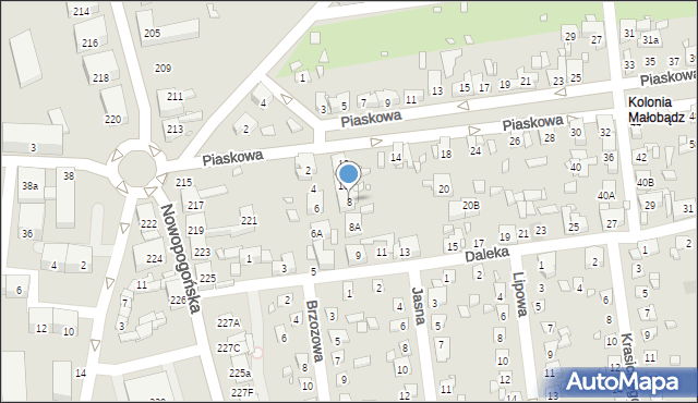 Czeladź, Piaskowa, 8, mapa Czeladź