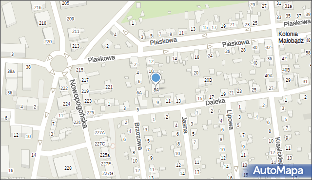 Czeladź, Piaskowa, 8A, mapa Czeladź