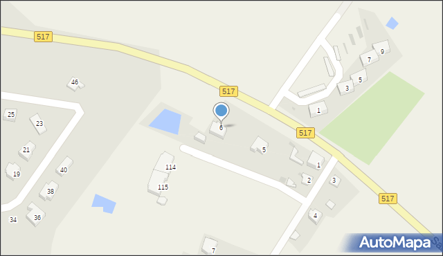 Czernin, Pieniężnego, 6, mapa Czernin