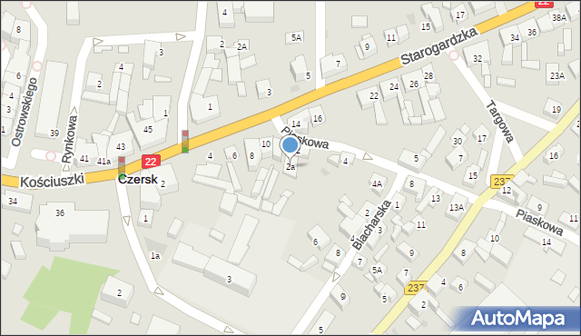 Czersk, Piaskowa, 2a, mapa Czersk