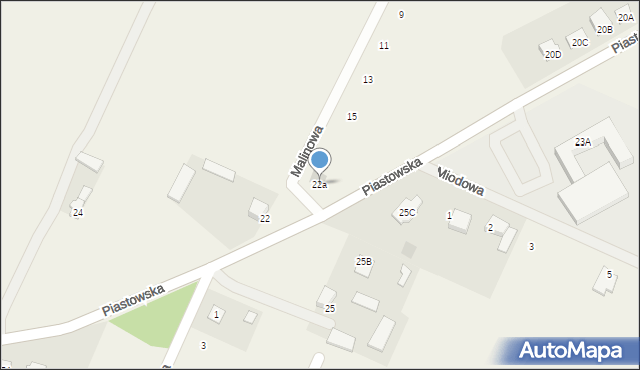 Czerwin, Piastowska, 22a, mapa Czerwin