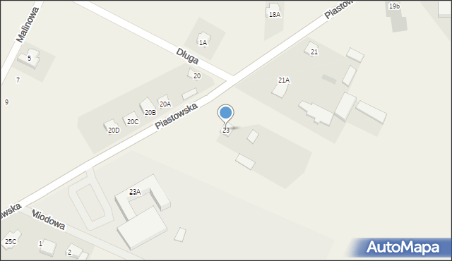 Czerwin, Piastowska, 23, mapa Czerwin