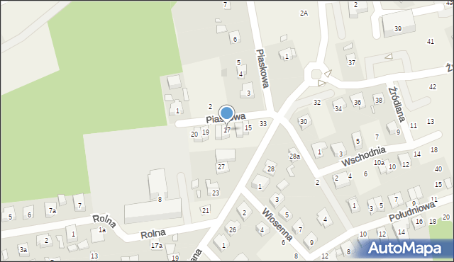 Czerwonak, Piaskowa, 17, mapa Czerwonak