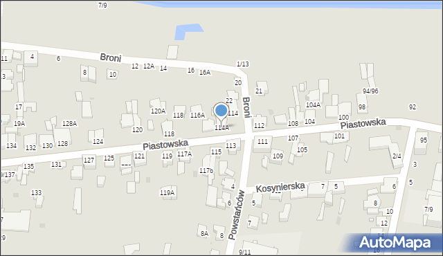 Częstochowa, Piastowska, 114A, mapa Częstochowy