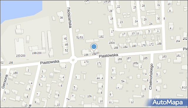 Częstochowa, Piastowska, 194, mapa Częstochowy