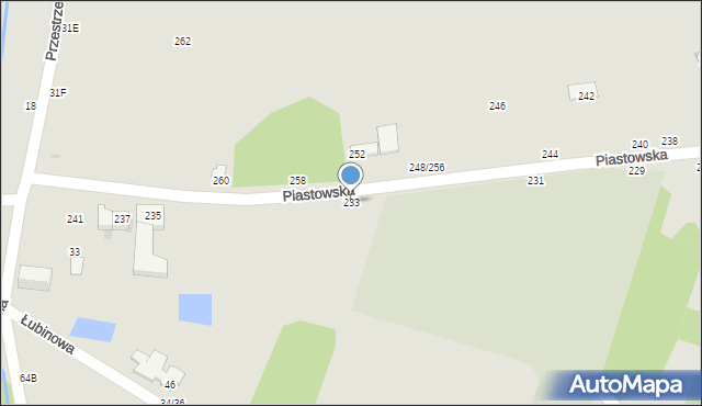 Częstochowa, Piastowska, 233, mapa Częstochowy