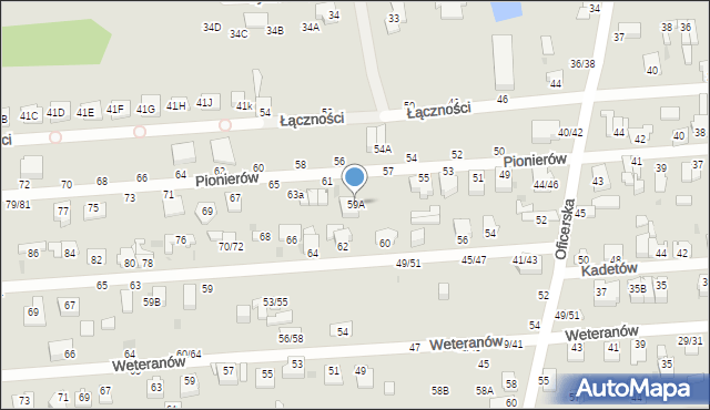 Częstochowa, Pionierów, 59A, mapa Częstochowy