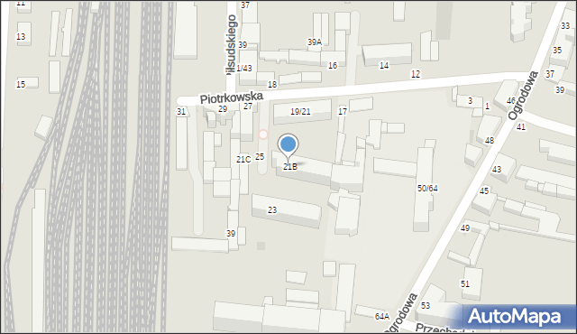 Częstochowa, Piotrkowska, 21B, mapa Częstochowy