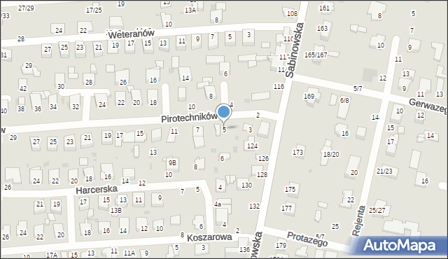 Częstochowa, Pirotechników, 5, mapa Częstochowy