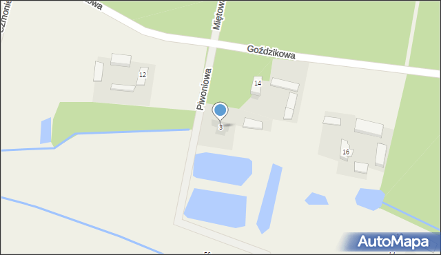 Czmoniec, Piwoniowa, 3, mapa Czmoniec