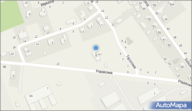 Dąbrowa, Piaskowa, 8, mapa Dąbrowa