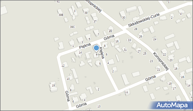 Dąbrowa Białostocka, Piękna, 7, mapa Dąbrowa Białostocka