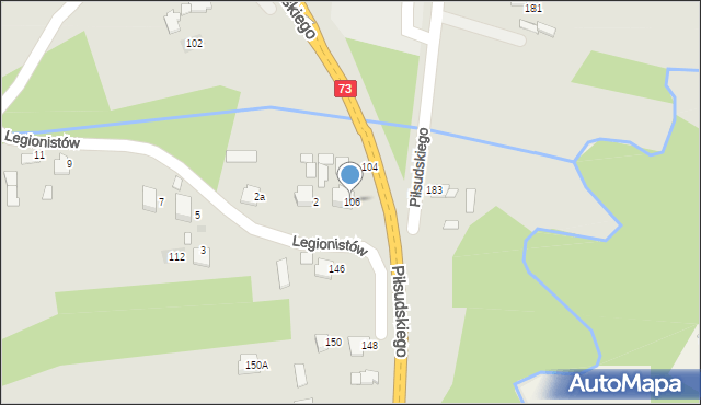 Dąbrowa Tarnowska, Piłsudskiego Józefa, marsz., 106, mapa Dąbrowa Tarnowska