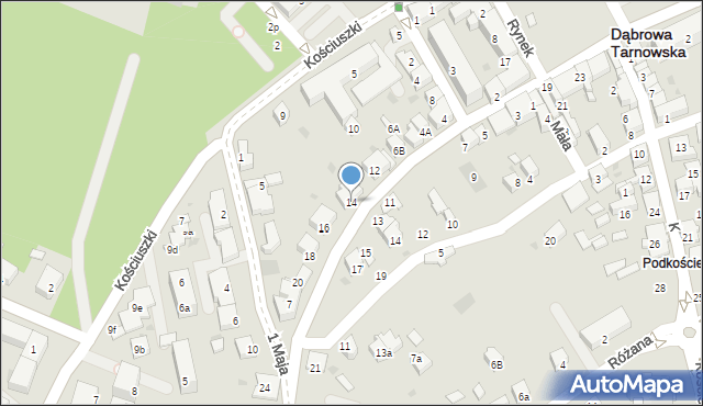 Dąbrowa Tarnowska, Piłsudskiego Józefa, marsz., 14, mapa Dąbrowa Tarnowska
