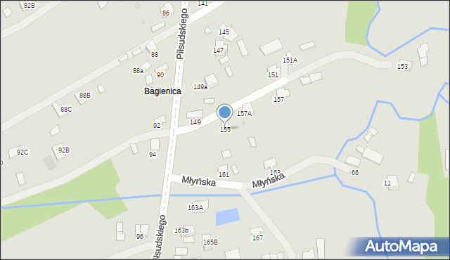 Dąbrowa Tarnowska, Piłsudskiego Józefa, marsz., 155, mapa Dąbrowa Tarnowska