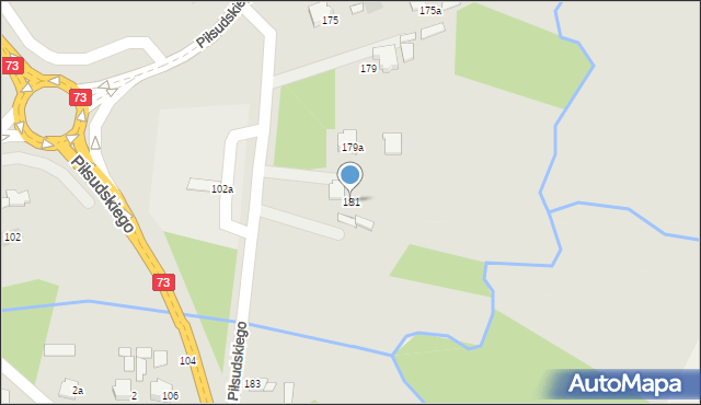 Dąbrowa Tarnowska, Piłsudskiego Józefa, marsz., 181, mapa Dąbrowa Tarnowska