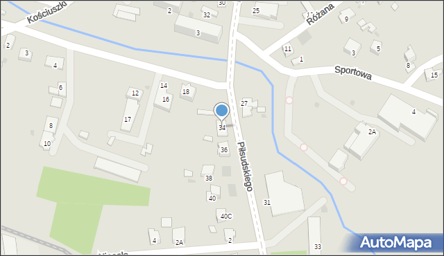 Dąbrowa Tarnowska, Piłsudskiego Józefa, marsz., 34, mapa Dąbrowa Tarnowska
