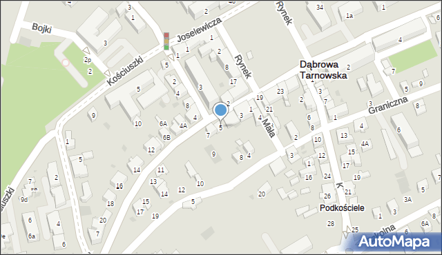 Dąbrowa Tarnowska, Piłsudskiego Józefa, marsz., 5, mapa Dąbrowa Tarnowska