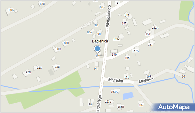 Dąbrowa Tarnowska, Piłsudskiego Józefa, marsz., 92, mapa Dąbrowa Tarnowska