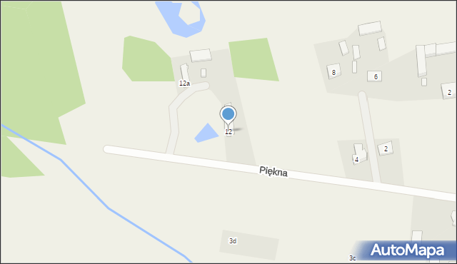 Dąbrówka, Piękna, 12, mapa Dąbrówka