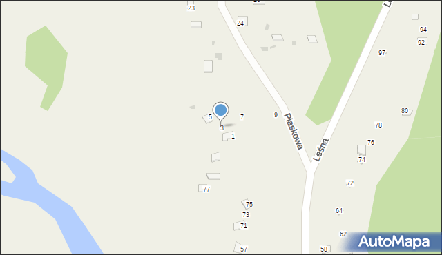 Dąbrówka, Piaskowa, 3, mapa Dąbrówka