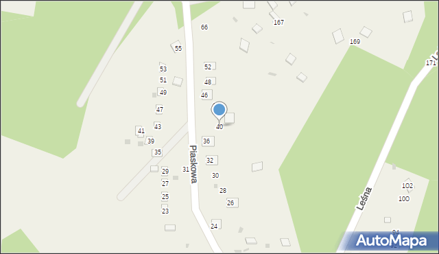 Dąbrówka, Piaskowa, 40, mapa Dąbrówka