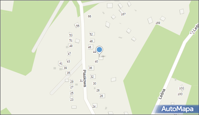 Dąbrówka, Piaskowa, 42, mapa Dąbrówka