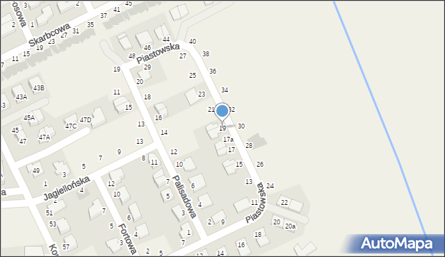 Dąbrówka, Piastowska, 19, mapa Dąbrówka