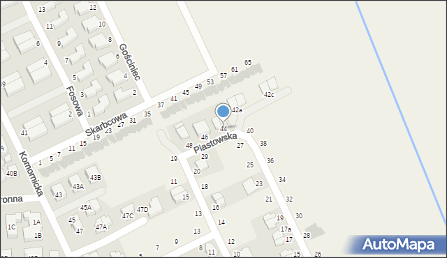 Dąbrówka, Piastowska, 44, mapa Dąbrówka