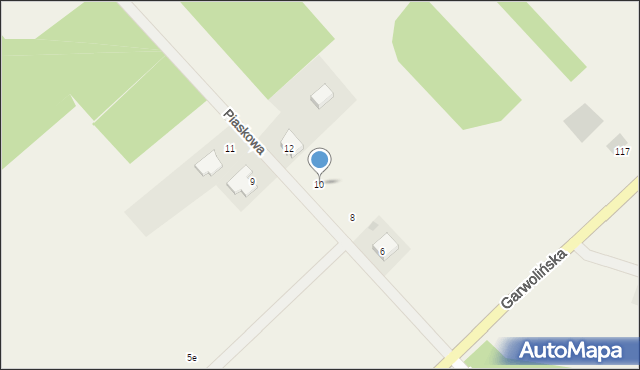 Dąbrówka-Ług, Piaskowa, 10, mapa Dąbrówka-Ług