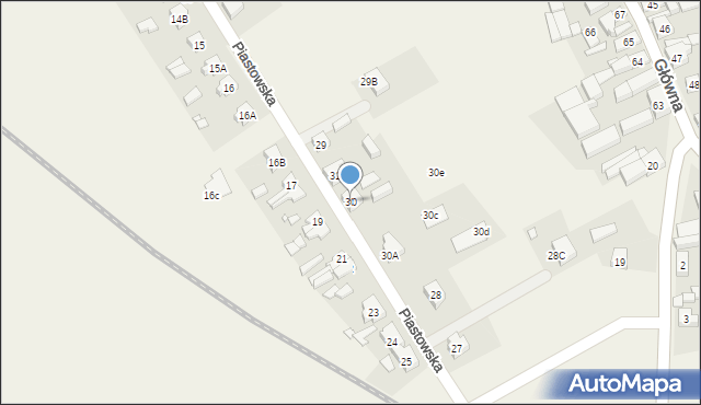 Dąbrówka Wielkopolska, Piastowska, 30, mapa Dąbrówka Wielkopolska