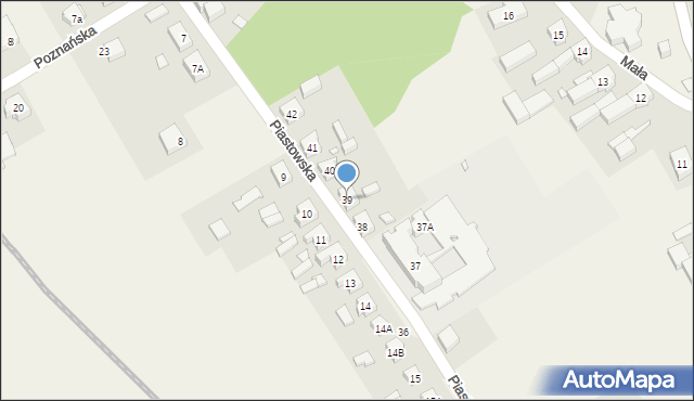 Dąbrówka Wielkopolska, Piastowska, 39, mapa Dąbrówka Wielkopolska