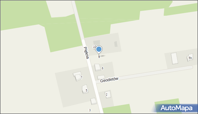 Dąbrówka-Wyłazy, Piękna, 8, mapa Dąbrówka-Wyłazy