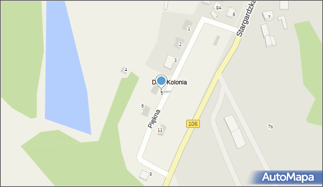 Darż, Piękna, 5, mapa Darż