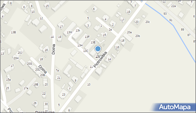 Daszewice, Piotrowska, 13b, mapa Daszewice