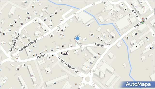Dębica, Piaski, 14, mapa Dębicy