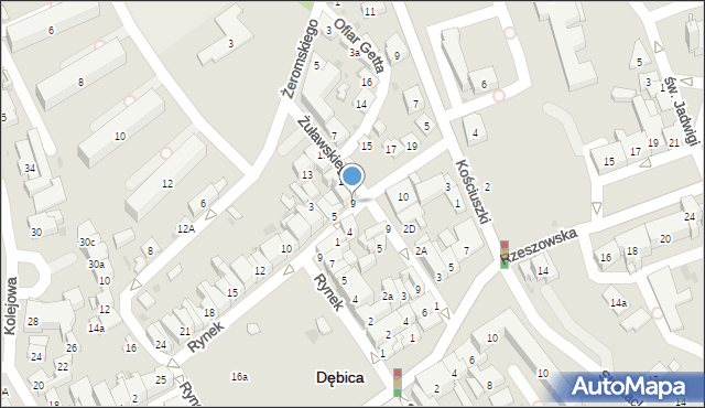 Dębica, Piekarska, 9, mapa Dębicy
