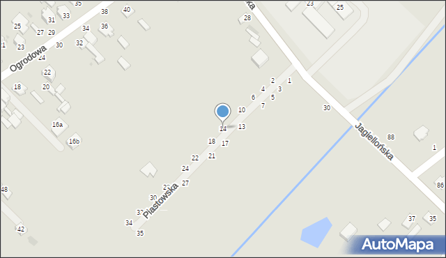 Dęblin, Piastowska, 14, mapa Dęblin