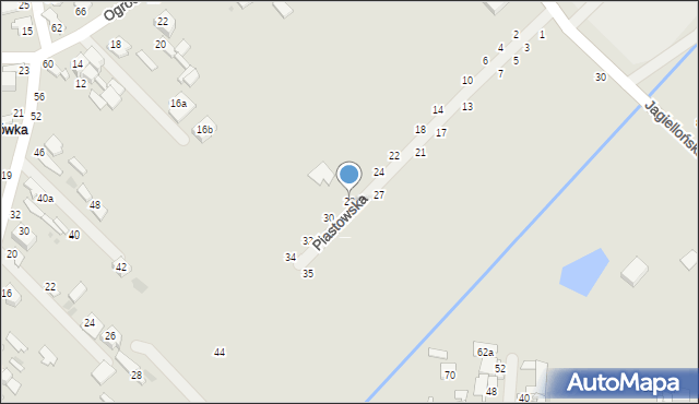 Dęblin, Piastowska, 28, mapa Dęblin