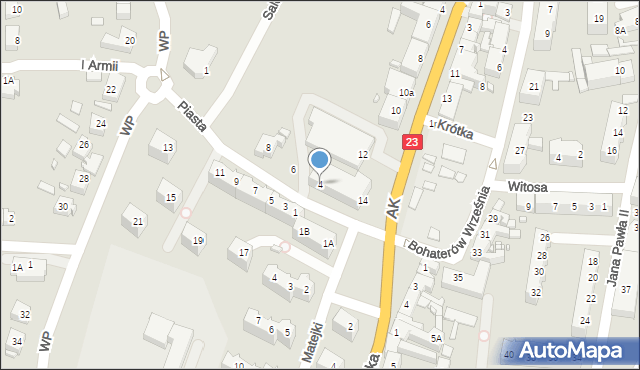 Dębno, Piasta, 4, mapa Dębno