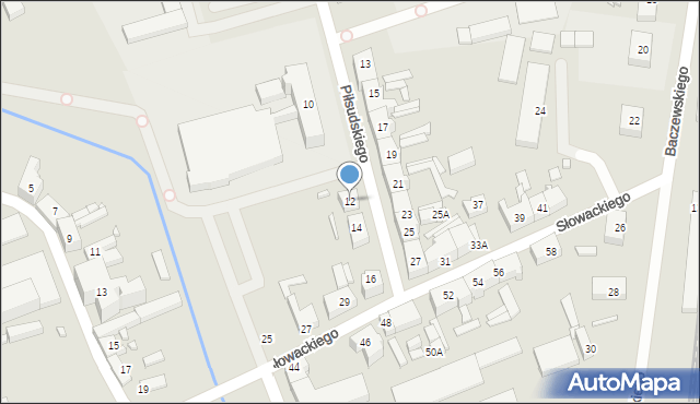 Dębno, Piłsudskiego Józefa, marsz., 12, mapa Dębno