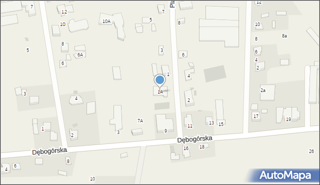 Dębogórze-Wybudowanie, Piaskowa, 1A, mapa Dębogórze-Wybudowanie