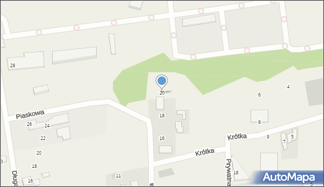 Dębogórze-Wybudowanie, Piaskowa, 20, mapa Dębogórze-Wybudowanie