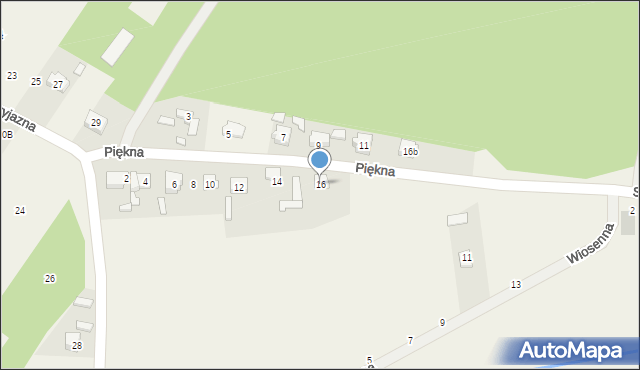 Dębska Wola, Piękna, 16, mapa Dębska Wola